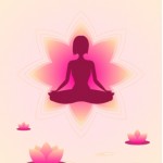 silhouette of yoga teacher in lotus